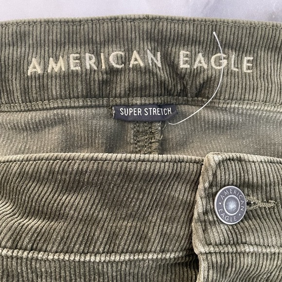 American Eagle Corduroy Pants Size 22 Short Super Stretch Hi-Rise Boot Cut Green - Picture 9 of 12